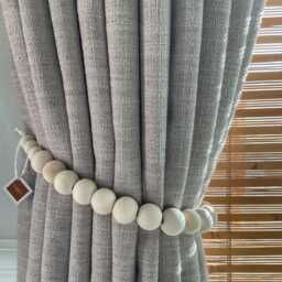 Curtain Tie Backs, Boho Decor, Wood Bead Tiebacks, Holdbacks For Bedroom, Ties Living Room, Farmhouse Decor - thumbnail 4