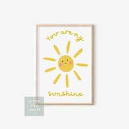 You Are My Sunshine Wall Poster , Art Print Nursery Prints, Scandi Decor, Neutral, Wall Art, Kids - thumbnail 2