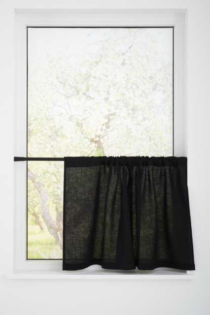 Farmhouse Linen Cafe Curtains Rod Pocket, Semi Sheer White Short Drapes For Kitchen Or Bathroom Window - image 1