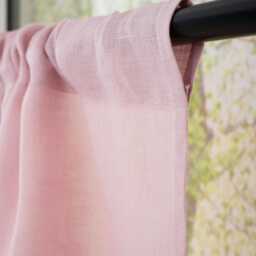 Farmhouse Linen Cafe Curtains Rod Pocket, Semi Sheer White Short Drapes For Kitchen Or Bathroom Window - thumbnail 4