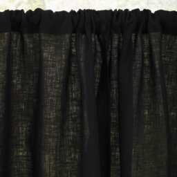 Farmhouse Linen Cafe Curtains Rod Pocket, Semi Sheer White Short Drapes For Kitchen Or Bathroom Window - thumbnail 2