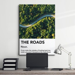 The Roads Definition Quote Minimal Motivational Inspirational, Framed Canvas Wall Art Poster Print, Home Office & Room Decor, Gift Idea - thumbnail 1