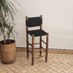 Moroccan Stool Bar With Black Cord - thumbnail 2