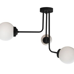 3 Arm Flush Mount - Asymmetrical Globe Shade Ceiling Light Bathroom Bedroom Kitchen Dining Living Room Ul Listed - thumbnail 3