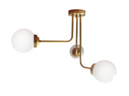 3 Arm Flush Mount - Asymmetrical Globe Shade Ceiling Light Bathroom Bedroom Kitchen Dining Living Room Ul Listed