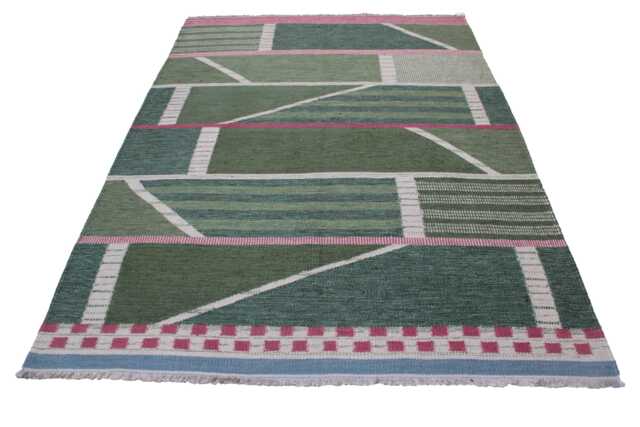 Handwoven Swedish Kilim Rug Scandinavian Flatweave, Wool & Cotton - image 1