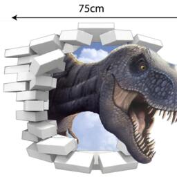 Dinosaur Wall Decal Trex Coming Through Sticker Boys Bedroom Decoration Prehistoric Tyrannosaurus Rex Version 2 - thumbnail 2