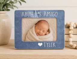 Abuelo Picture Frame Grandpa Gift From Grandson Personalized Spanish Newborn Photo For