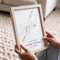 Personalised Auntie Line Art Print, Aunt & Niece Or Nephew, Minimalist Framed Style - thumbnail 2