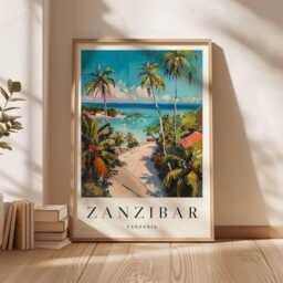 Zanzibar Travel Poster Tanzania Print, East Africa Wall Art - thumbnail 3