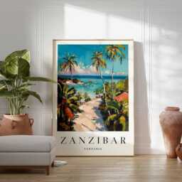 Zanzibar Travel Poster Tanzania Print, East Africa Wall Art - thumbnail 2