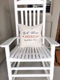 God Bless America Linen Pillow Cover - Rustic Farmhouse 4Th Of July - thumbnail 1