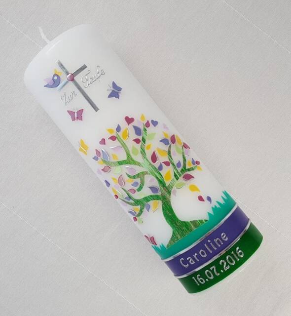 Baptismal Candle Tree Of Life, Incl. Inscription - image 1