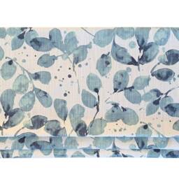 Faux Roman Shade Valance in Botanical Prints Of Blue, Green Or Grey & White, 100% Cotton Canvas, Fully Lined, Custom Made Curtains - thumbnail 3