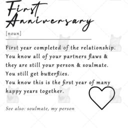 First Anniversary Definition Print, 1st Gift For Partner, First Boyfriend Or Girlfriend, One Year Together - thumbnail 2