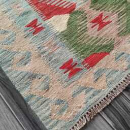 Kilim Rug Multicolour, Handmade Artisan Afghan Turkish Persian Qashqai Navajo Bohemian Natural Wool Flatweave 125x79 cm - thumbnail 2