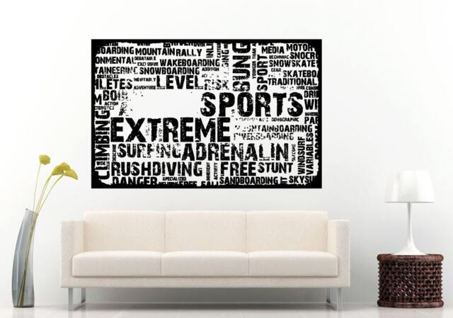 Sports Words Related Typography Wall Decal Vinyl Sticker Mural Room Decor L876 - image 1