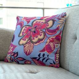 Boho Pink/Purple Cushion Covers - Large Vivid Floral Throw Pillow 16
