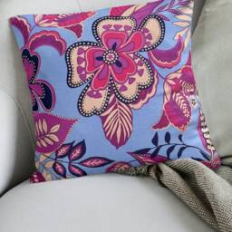 Boho Pink/Purple Cushion Covers - Large Vivid Floral Throw Pillow 16 - thumbnail 3