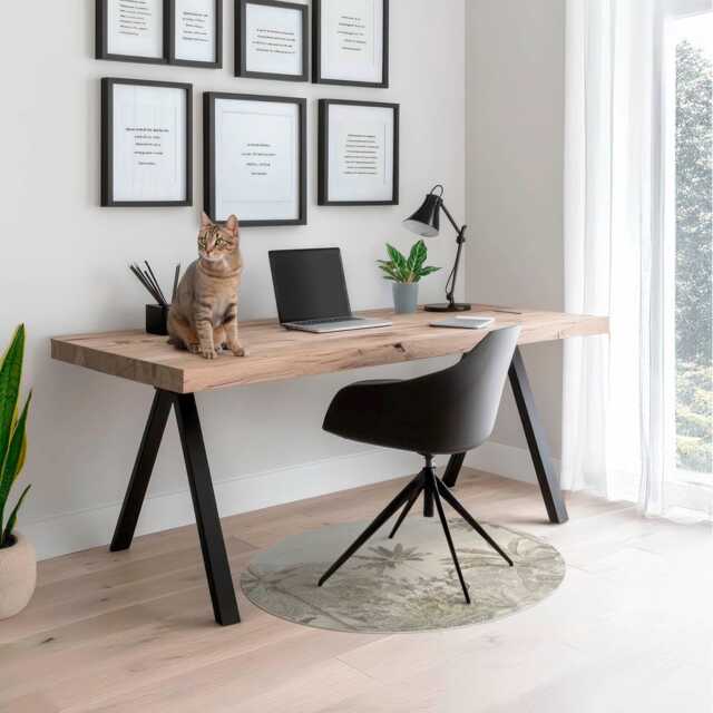 Tropical Forest With Deer Computer Chair Mat, Beige Office Plants Vinyl Floor Protector, Protector - image 1