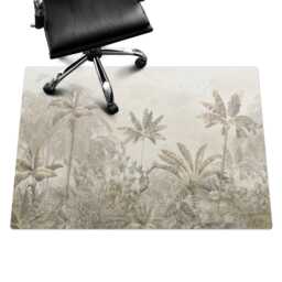 Tropical Forest With Deer Computer Chair Mat, Beige Office Plants Vinyl Floor Protector, Protector - thumbnail 3