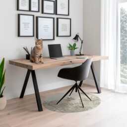 Tropical Forest With Deer Computer Chair Mat, Beige Office Plants Vinyl Floor Protector, Protector - thumbnail 1