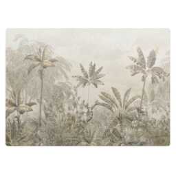 Tropical Forest With Deer Computer Chair Mat, Beige Office Plants Vinyl Floor Protector, Protector - thumbnail 2