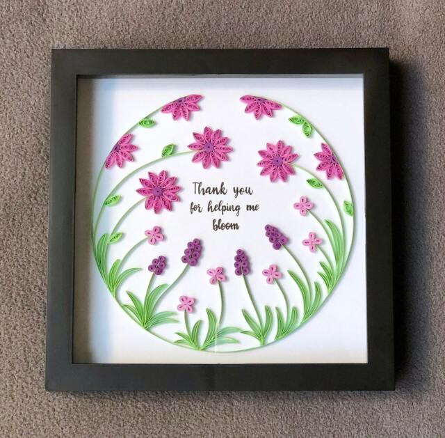 Mothers Day Gift - Flower Power Quilling Wall Hanging Helping Me Bloom - image 1