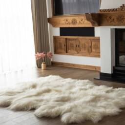 Genuine Natural Icelandic Creamy White Sheepskin Rug, Giant Sheepskin Rug, Deca Rug - thumbnail 2