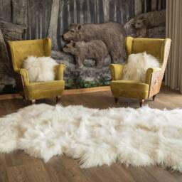 Genuine Natural Icelandic Creamy White Sheepskin Rug, Giant Sheepskin Rug, Deca Rug - thumbnail 3