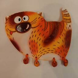 Ceramic Wall Cat Curious. Ginger Cat. Spotted Wall Art. Hanging. Hand Made Ceramics. Hanging Decor - thumbnail 3