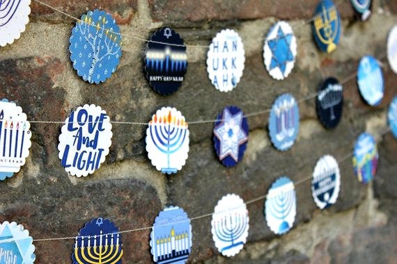 Hanukkah, Holiday Decor, Hannukah Hanukkah Garland, Menorah, Gifts, Chanukah - image 1