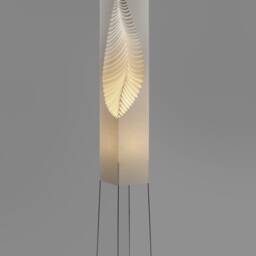 Leaf Tower Lamp 160cm - 5'3 Wire/Wood Stand - Minimalist, Modern Decor Made Of Organic Resin Paper - Space Saving & Eco Friendly Packaging - thumbnail 2