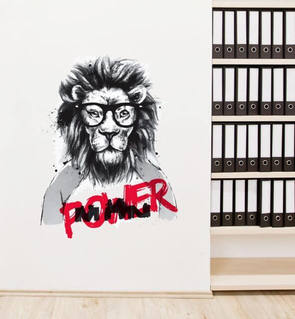 Power Lion Wall Sticker Decal - Illustration Stickers, Animals Decals, Home Decor, Art, Illustrations