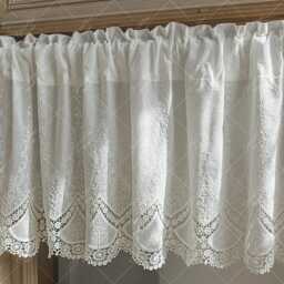 Embroidered Valance Curtains, Elgent Cotton Short Curtains For Kitchen???rod Pocket Coffee Curtain - thumbnail 2