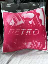 Paris Metro Art Nouveau Sign Ephemera Photo Linen Pillowcase Cover in Red Ooak - thumbnail 1