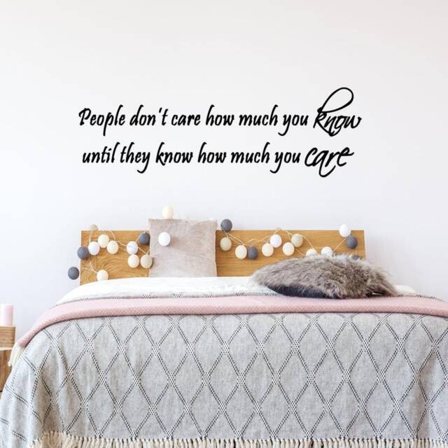 Vwaq People Don't Care How Much You Know Until They - Inspirational Wall Quote Decor Vinyl Decal - image 1