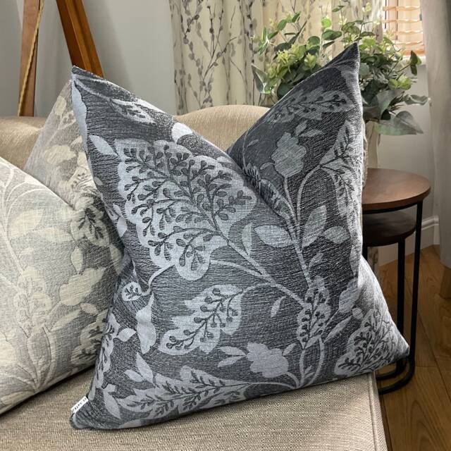 Indigo Blue Floral Cushion Cover, Decorative Pillow Double Sided, Modern Cover For Sofa - Bed, John Lewis Emilia Fabric - image 1