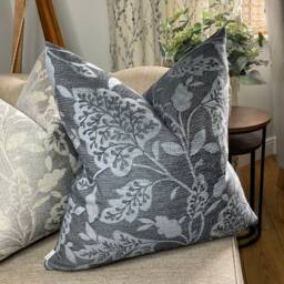 Indigo Blue Floral Cushion Cover, Decorative Pillow Double Sided, Modern Cover For Sofa - Bed, John Lewis Emilia Fabric - thumbnail 1
