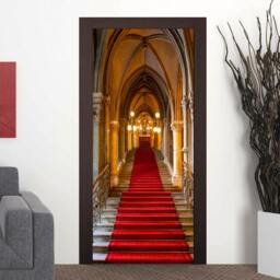 Door Wall Sticker Stairs in The Palace/ Mural Stairs/Princess Murals/Stairs Sticker/Palace Wallpaper/Door Wallpaper Red - thumbnail 3