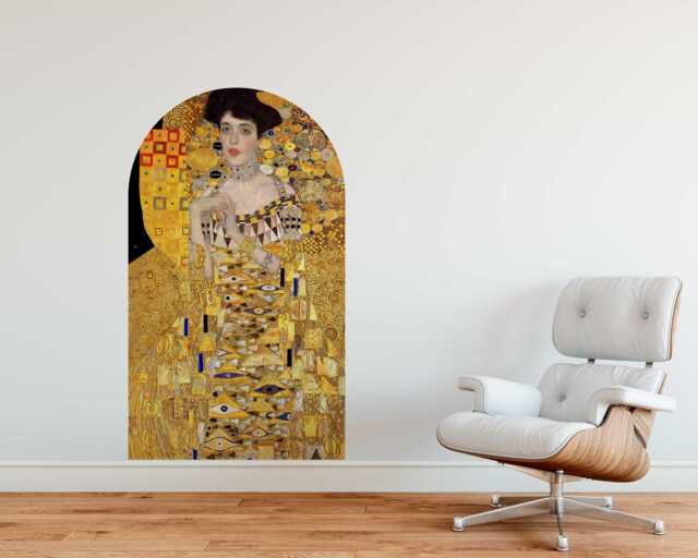 Gustav Klimt Portrait Of Adele Bloch-Bauer I Wall Sticker - Arch Fabric Decal Artistic Home Decor - image 1