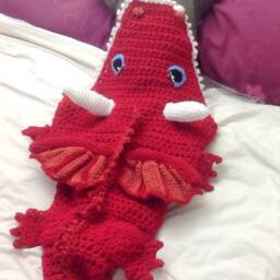 Crochet Dragon Blanket - Chunky Snuggle Sack, Handmade UK - thumbnail 4