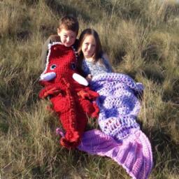 Crochet Dragon Blanket - Chunky Snuggle Sack, Handmade UK - thumbnail 3