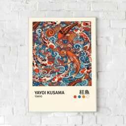Yayoi Kusama Japanese Koi Fish Poster - Modern Art Wall Print For Home Decor Japan Dot Gift Living Room Or Office - thumbnail 2