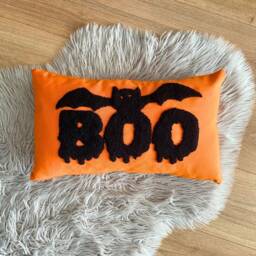 Embroidered Halloween Pillow, Linen Gothic Home Decor, Custom Throw Pillow - thumbnail 3