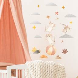 Circus Mice Wall Decals, Plastic-Free Kids Room Mouse Stickers - thumbnail 2