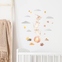 Circus Mice Wall Decals, Plastic-Free Kids Room Mouse Stickers