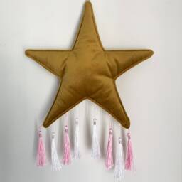 Velvet Star Nursery Wall Hanging With Customisable Tassels - thumbnail 2