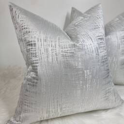 Gorgeous Silver Glint Cushion Cover Modern Home Decor Fabric For Chair Sofa & Bed Pillow Cover Designer Handmade - thumbnail 2