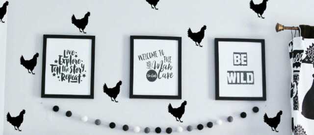 Chicken Hen Lady Rooster Fun Decals Minimalist Hipster Playroom Gift Monochrome Wall Decal Stickers Diy Hip Farm Room Baby Shower - image 1
